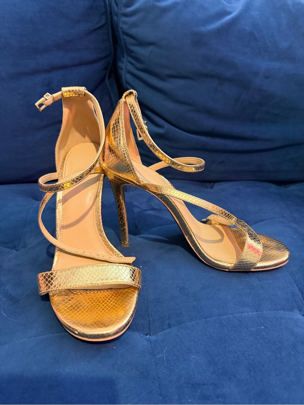 Michael Kors Metallic Gold Strappy High Heel Sandals